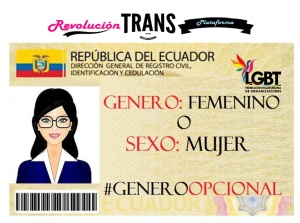 Genero por Sexo un logro trans en ecuador por la federación de organizaciones lgbti